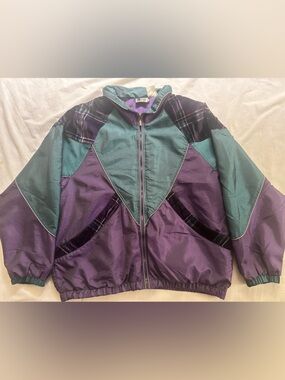 vintage 1990s Outbrook colorblock windbreaker jacket and pant set